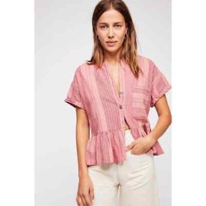 Free People Fly Free Buttondown Blouse